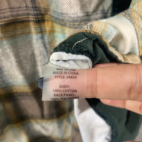 Soft Surroundings Button-Up XS Petite Tan Plaid Printed Tunic - Picture 8 of 8